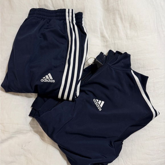 Adidas 3-Stripes Men Navy Track Suit Jacket & Pants Essentials - Picture 1 of 11